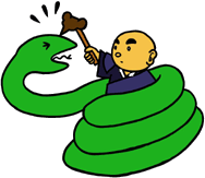 如意棒で大蛇を退治する　挿絵
