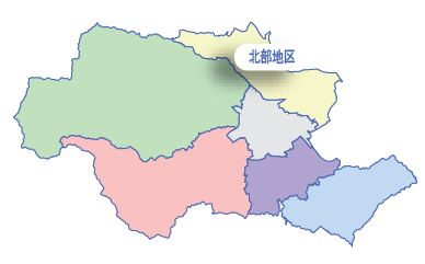 北部地区の位置図