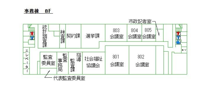 本庁舎8階フロア図