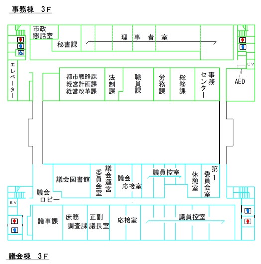 本庁舎3階地図R7.4
