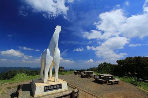 陣馬山の山頂には白馬の像があります。