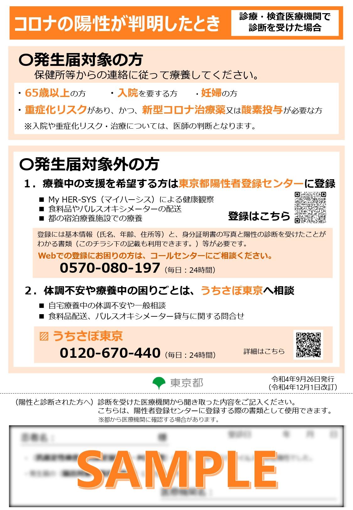 コロナ陽性が判明したとき1