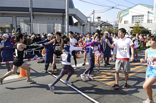 流れるたすきリレー