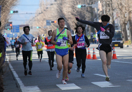 車道を悠々と