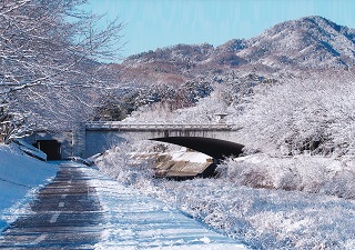 雪の南浅川橋