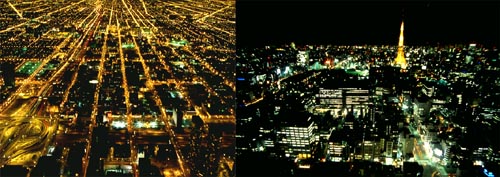 夜の都市の眺め