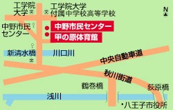 甲の原体育館プール地図