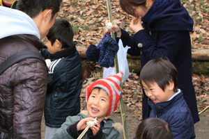 温かい団子に笑顔