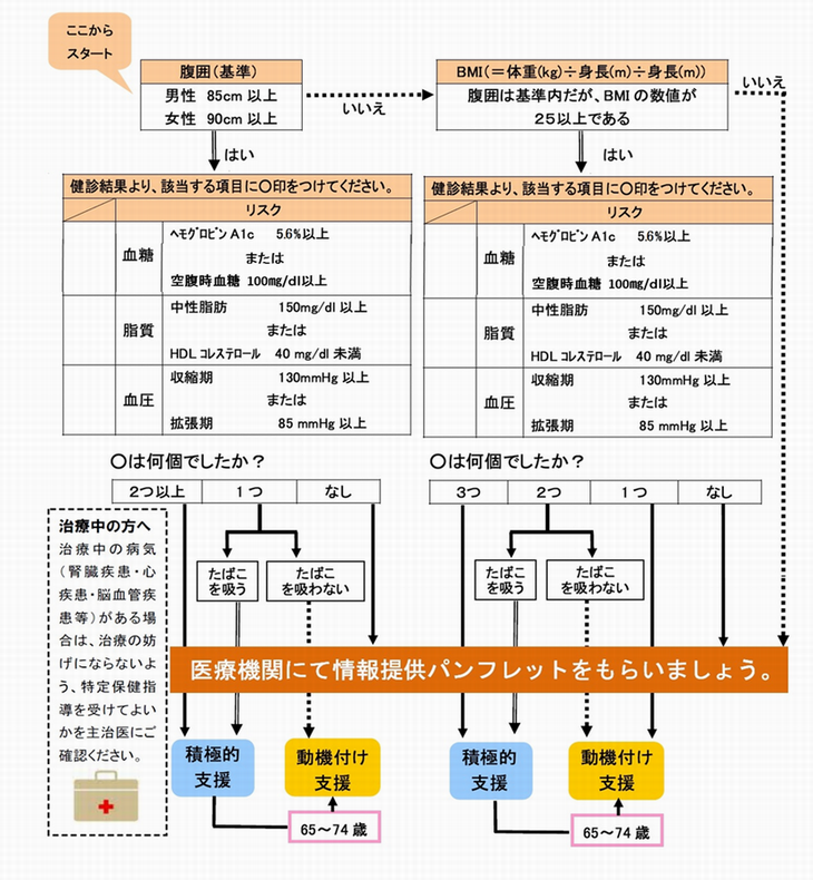 特定保健指導 階層化 フローチャート