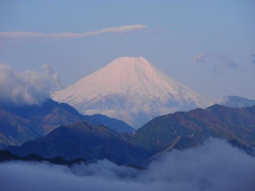 山頂から見た富士山